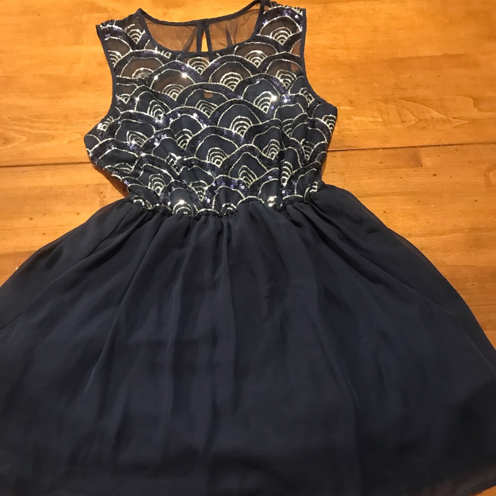 Navy & sequined formal